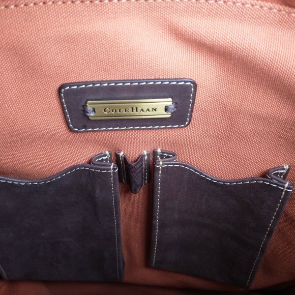 Cole Haan tweed/leather tote bag plus 3 wallets - Picture 8 of 9